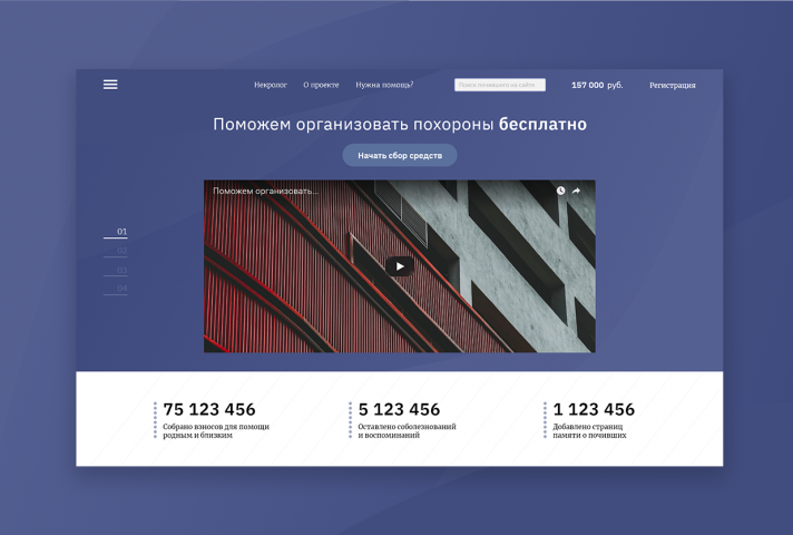 Главная страница сайта по оказанию ритуальных услуг