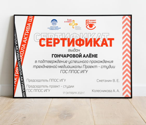 Сертификат "Школа актива"