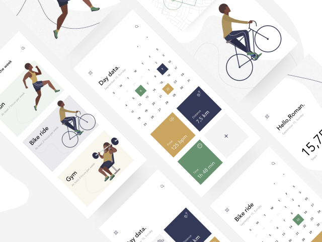 Fitness app all screens