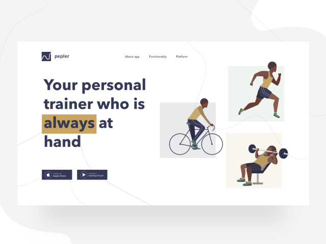 landing page for mobile apps pepler
