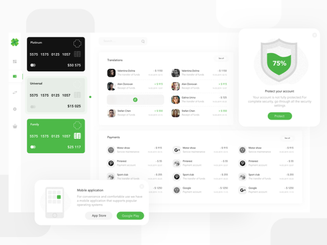 Clover bank dashboard