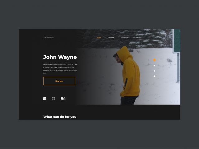 Дизайн лэндинга для разработчика