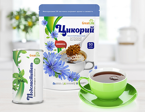 ТМ Great Life_ упаковка для цикория и посдсладителя