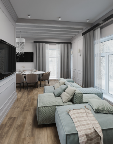 Дизайн кухни-гостиной