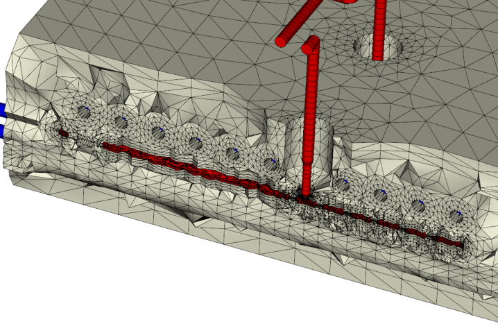 Фрагмент конечноэлементной сетки