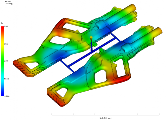Анализ литьевых процессов в прессформе на таггер Falcon