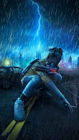 Арт в стиле киберпанк