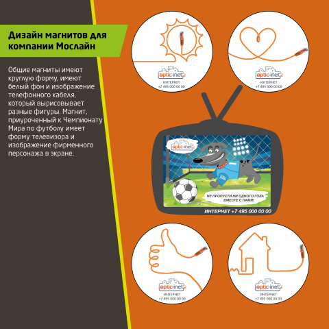 Магниты для компании Мослайн