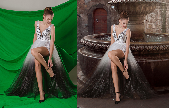 Коллаж, замена фона.