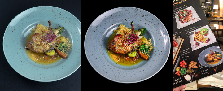 Ретушь фотографии блюд.Замена фона