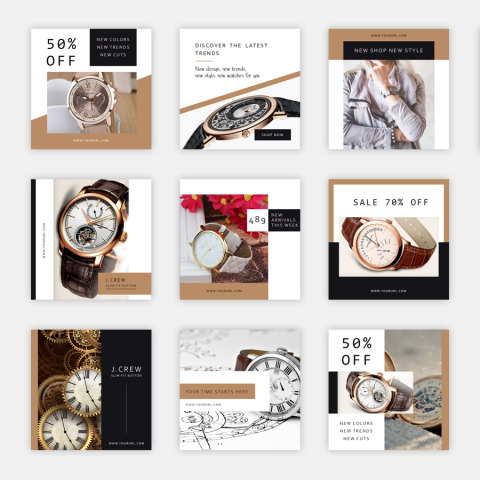 Оформление постов в Instagram магазина часов