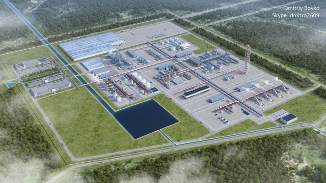 3D визуализация завода по переработке нефтепродуктов
