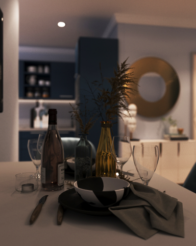 3D проект кухни-гостиной