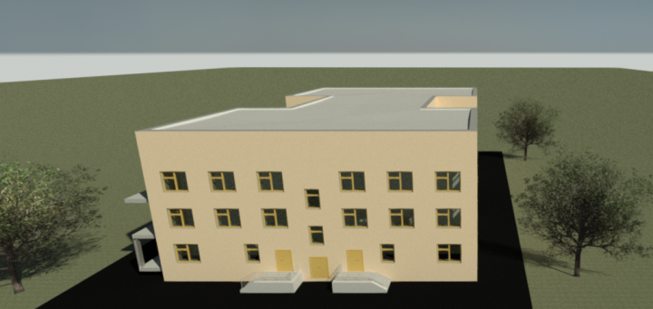 визуализация здания 2 revit 2018