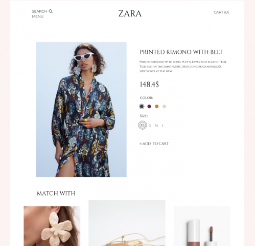 Redesign Zara website