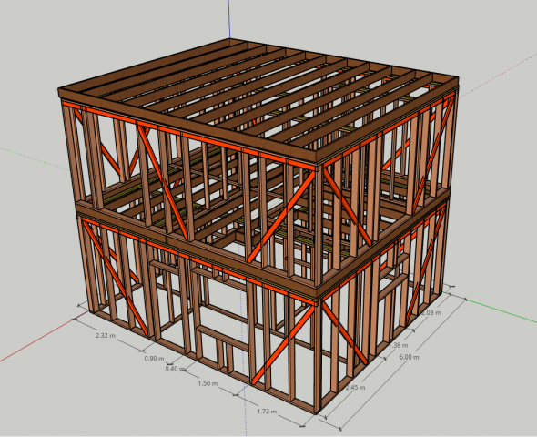 Каркасный дом. 2 этажа. 180 м2
