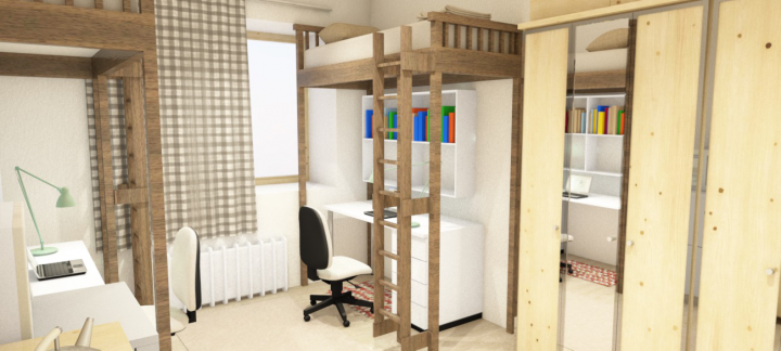 Интерьер комнаты общежития