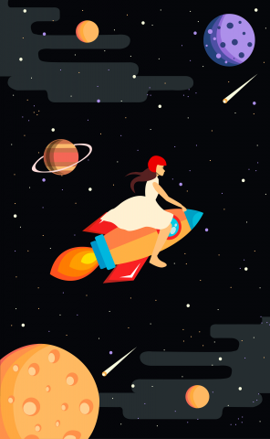 Иллюстрация в стиле Флэт в векторе