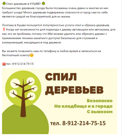 Рекламный пост, текст + постер
