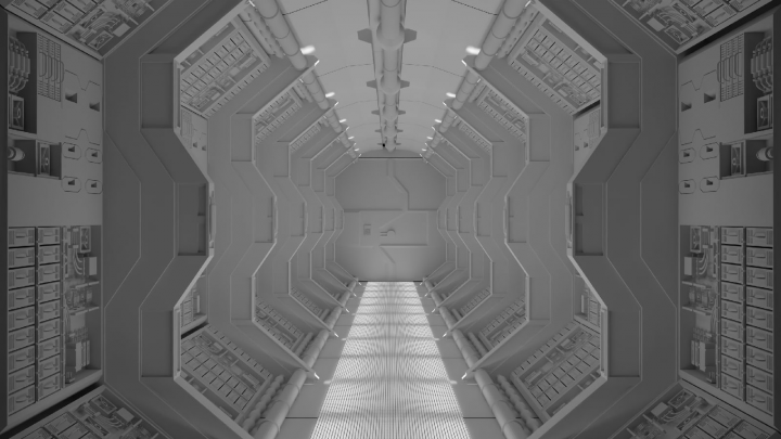 футуристичный  коридор.