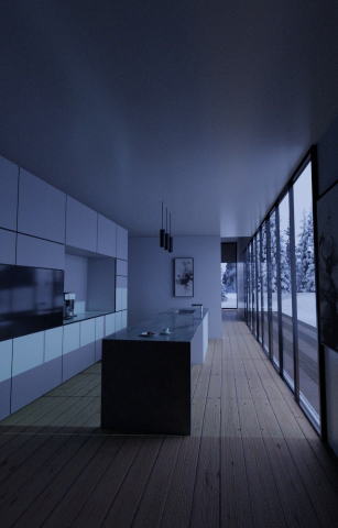 Интерьер кухни в загородном доме.