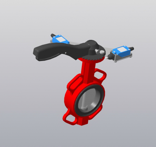 Затвор поворотный дисковый с концевыми выключателями