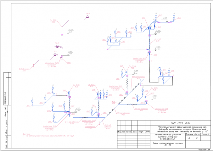 Реконструкция систем ВиВ детской поликлиники