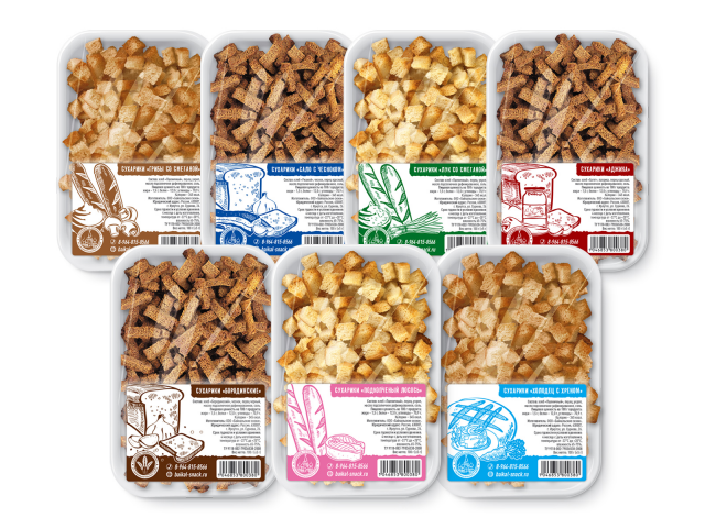 Сухарики "Байкальские", "Столичные", "Царские"