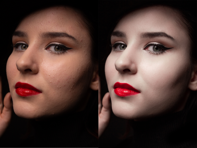 Ретушь женского студийного портрета