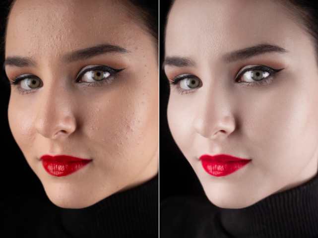 Ретушь женского студийного портрета