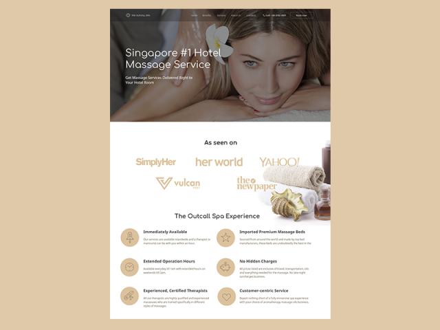 Лендинг услуг массажа