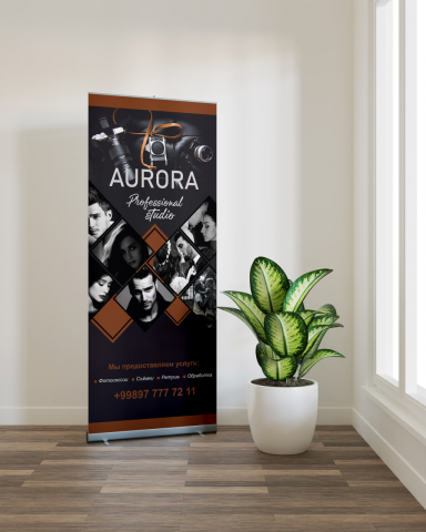 Roll up для профессиональной фотостудии "AURORA"