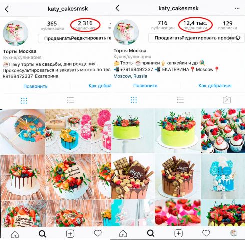 Продвижение паблика Инстаграм Торты на заказ. +10 тыс. подписок.