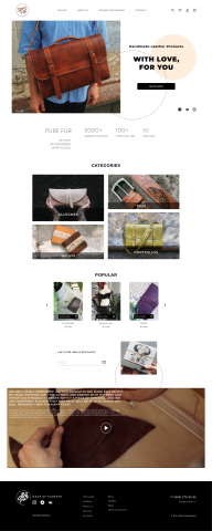 Главная страница магазина аксессуаров из кожи