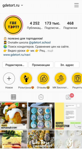 Тексты и контент-план для кондитерского Паблика @gdetort.ru