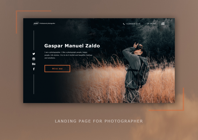 Landing page для фотографа