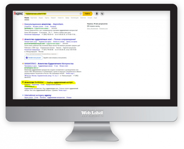 SEO для агентства суррогатного материнства