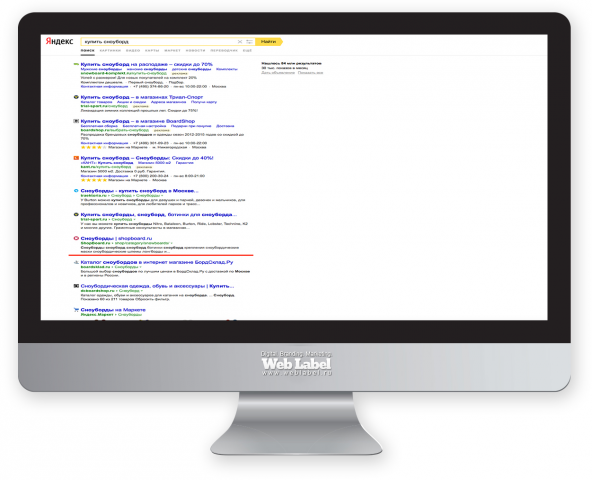 SEO ТОП в Яндекс для спортивного интернет-магазина