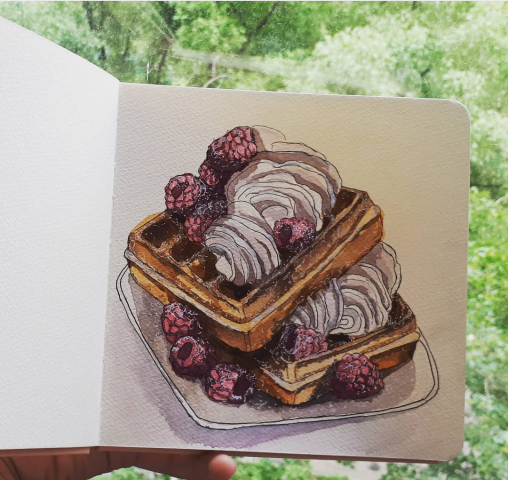 акварель скетч