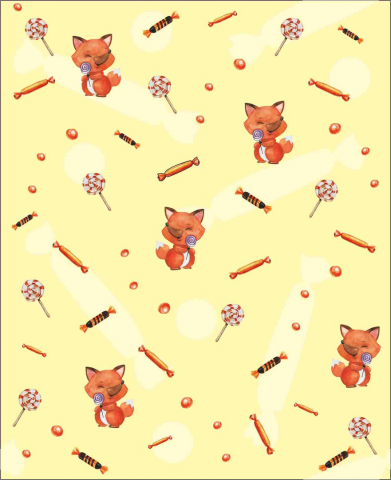 Принт "Лисички" для печати на ткани