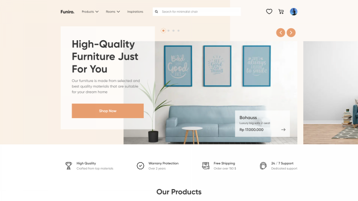 Адаптивная вёрстка Funiro