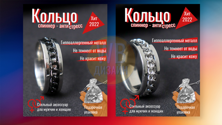 Дизайн инфографики "Кольцо спиннер - анти стресс"