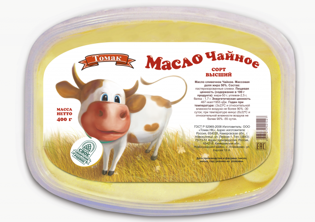 Этикетка для ООО «ТОМАК»