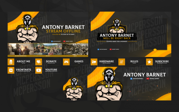 Оформление Twitch канала - Antony Barnet