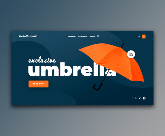 Umbrella - Дизайн первого экрана