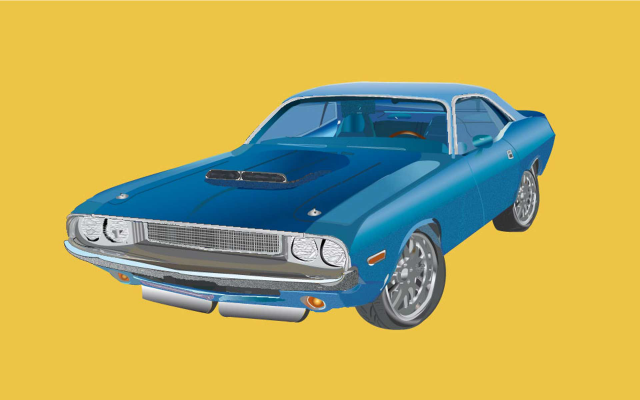 Машина нарисованная в Adobe Illustrator