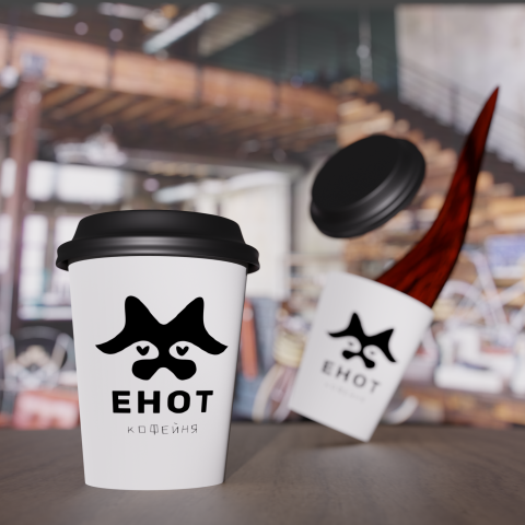 Логотип для кофейни "Енот"