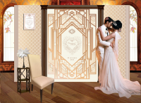 Press Wall стенд для свадьбы в стиле art deco