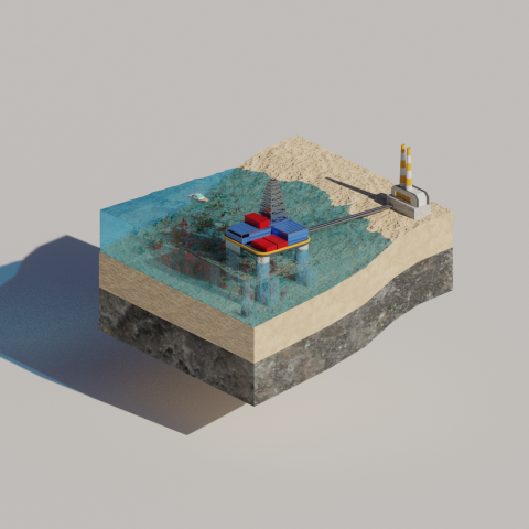 Нефтяная станция в море