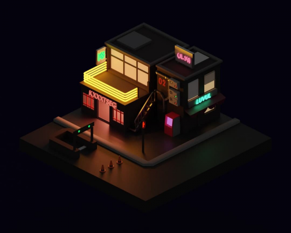 Переулок в стиле cyberpunk